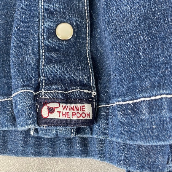 Disney Blue Denim Short Sleeved Snap Front Dress with Eeyore Logo - Picture 6 of 7